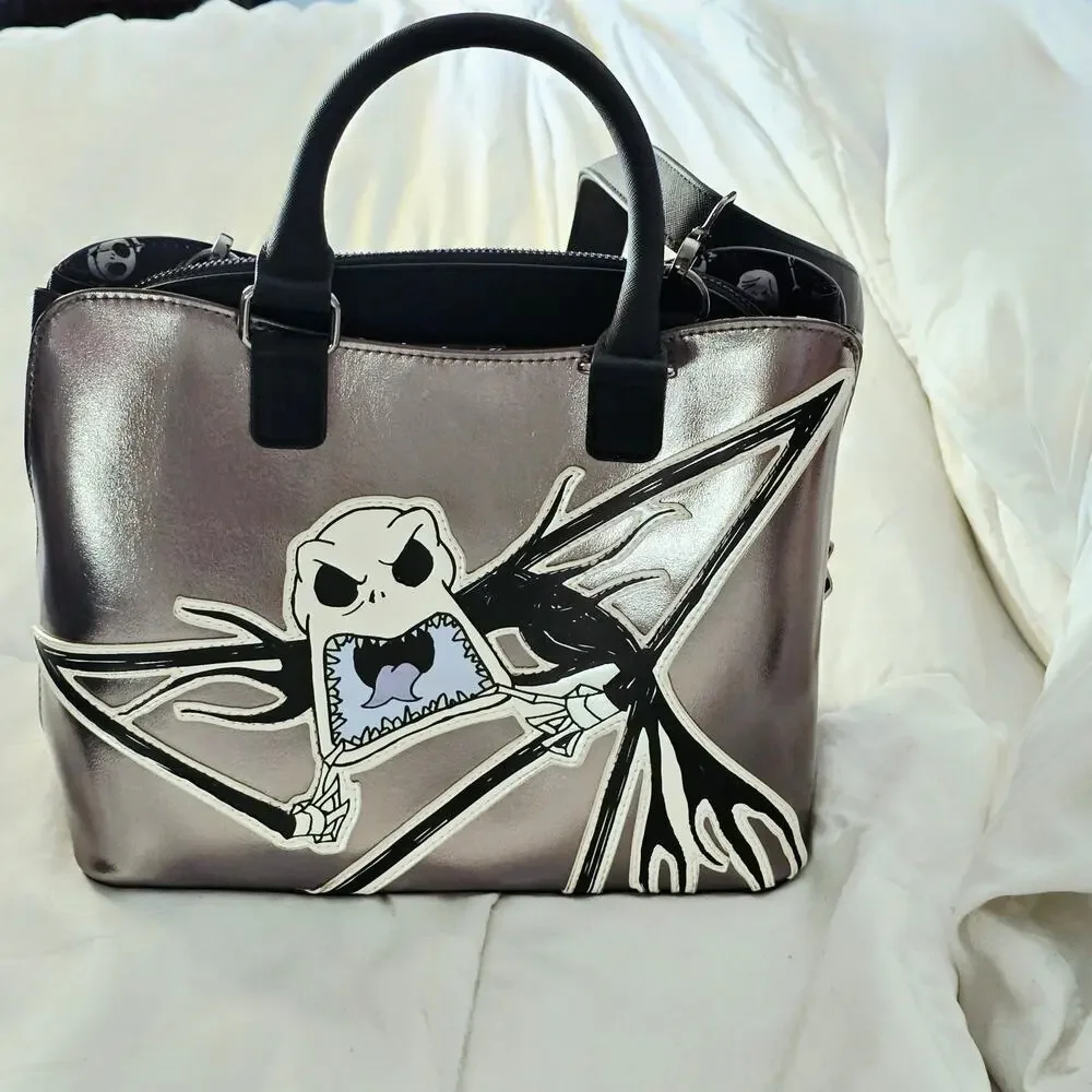 LOUNGEFLY Disney Nightmare Before Christmas Metallic Jack Crossbody Bag Purse